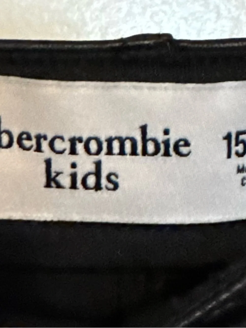 abercrombie kids Black Skinny Vegan Leather Jeans